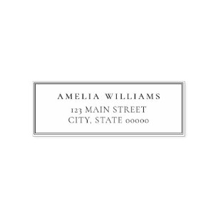 Minimalist Simple Two Border Return Address Self-inking Stamp