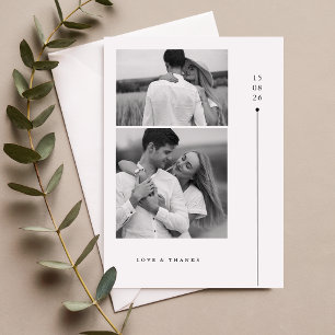 Minimalist Simple Typography Wedding Photo Thank You Card