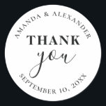 Minimalist simple typography wedding thank you classic round sticker<br><div class="desc">Minimalist simple typography wedding thank you sticker. Please contact me if you need additional items.</div>