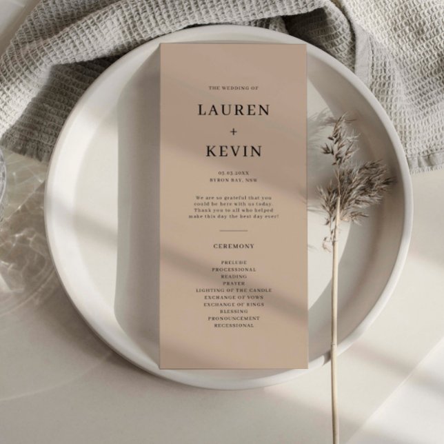 Minimalist Simple Wedding Ceremony Program (Creator Uploaded)