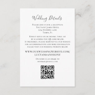Minimalist Simple Wedding Details QR Code Template