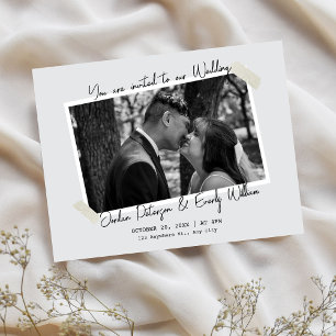 Minimalist simple wedding  invitation