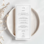 Minimalist Simple Wedding Menu Card<br><div class="desc">Designed to coordinate with our Minimalist All In One Collection, this customizable matching wedding menu card features a clean and simple layout, with classic font. For more advanced customization of this design, e.g. changing layout, font or text size please click the "CUSTOMIZE" button above. Please contact me for any questions!...</div>