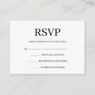 Minimalist Simple Wedding RSVP Enclosure Card