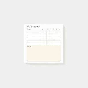Minimalist Simple Weekly Planner Calendar Post-it Notes