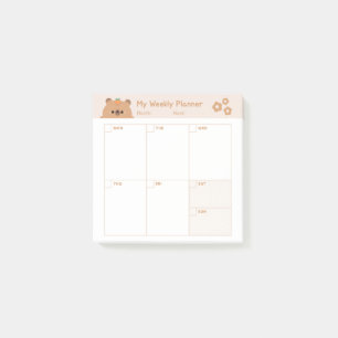 Minimalist Simple Weekly Planner Calendar Post-it Notes