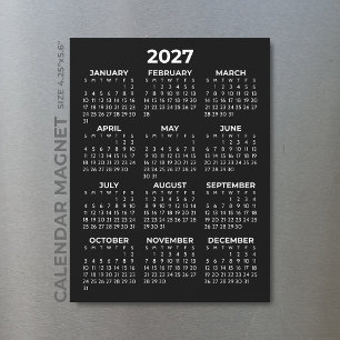 Minimalist Simple White 2027 Magnetic Calendar