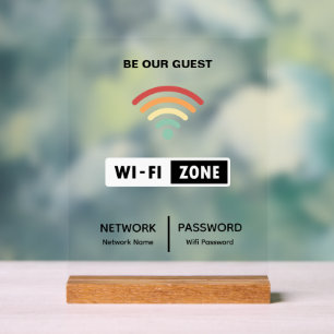 Minimalist Simple Wifi Password  Acrylic Sign