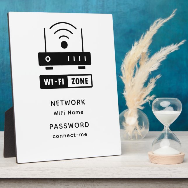Minimalist Simple Wifi Zone Password  Plaque (Side)