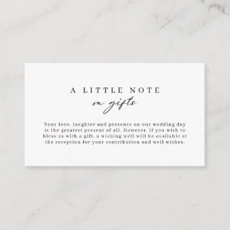 Minimalist Simple Wishing Well Note on gifts Enclosure Card