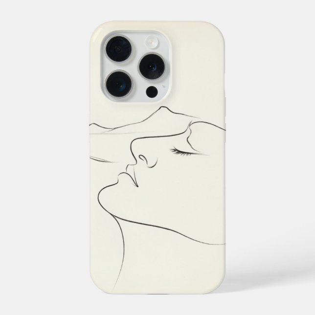 Minimalist Single Line Art Abstract iPhone Case (Back)