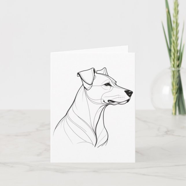 Minimalist Single-line Drawing Of A Dog Sticker  Card (Front)