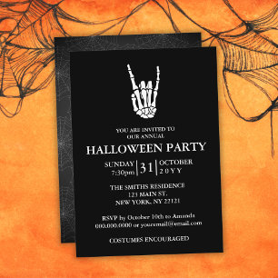 Minimalist Skeleton Hand Adult Halloween Party Invitation