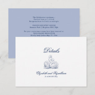 Minimalist Sketch Bridal Bouquet Wedding Details Enclosure Card