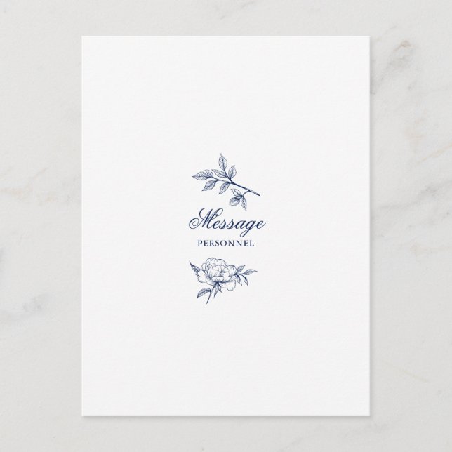 Minimalist Sketched Bridal Bouquet Flowers Branch  Advice Card (Front)
