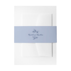 Minimalist Sketched Bridal Bouquet Flowers  Invitation Belly Band