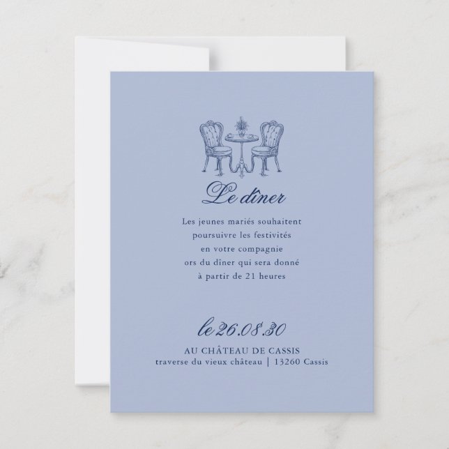 Minimalist Sketched Dinner Night Reception  Invitation (Front)