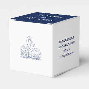 Minimalist Sketched Love Swans Wedding Favor Box