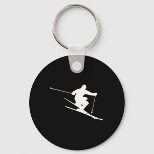 Minimalist Skier Freestyle Skiing Apres Ski Winter Keychain