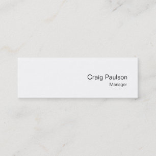 Minimalist Skinny White Modern Plain Business Card
