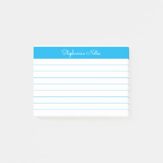 Minimalist Sky Blue Lined Personalized Post-it Notes