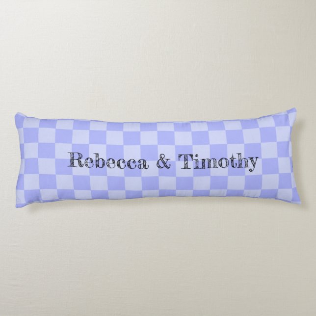 Minimalist Sky Blue Pattern Custom Text Body Pillow (Back)
