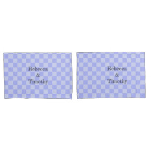 Minimalist Sky Blue Pattern Custom Text Pillowcase