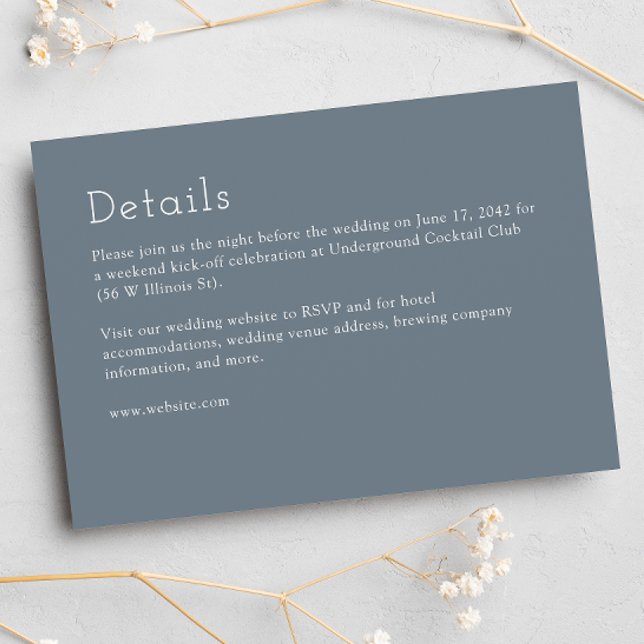 Minimalist Slate Grey Wedding Enclosure Card (Creator Uploaded)