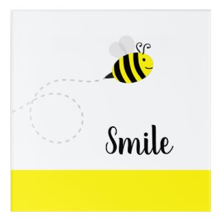 Minimalist Smile Happy Bee Acrylic Print