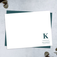 Minimalist Smoke Green Modern Large Initial