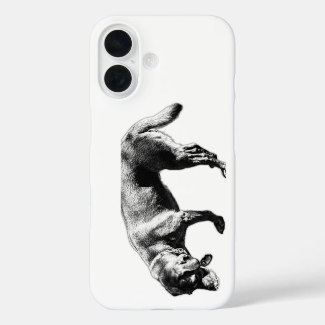 Minimalist Sniffing Labrador Ink Art iPhone Case (Back)