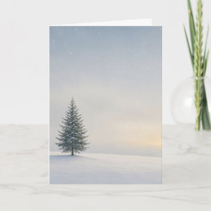 Minimalist Snowfall Peace • Calm Winter Horizon Ch Card