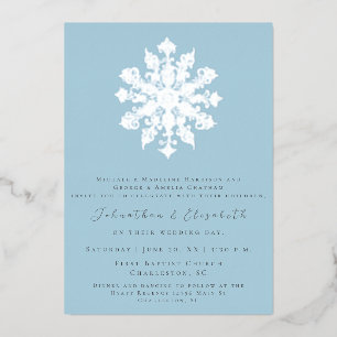 Minimalist Snowflake   Ice Blue Wedding