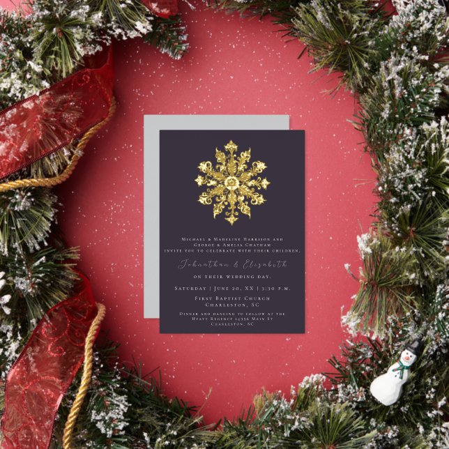 Minimalist Snowflake | Plum Purple Wedding (Insitu)