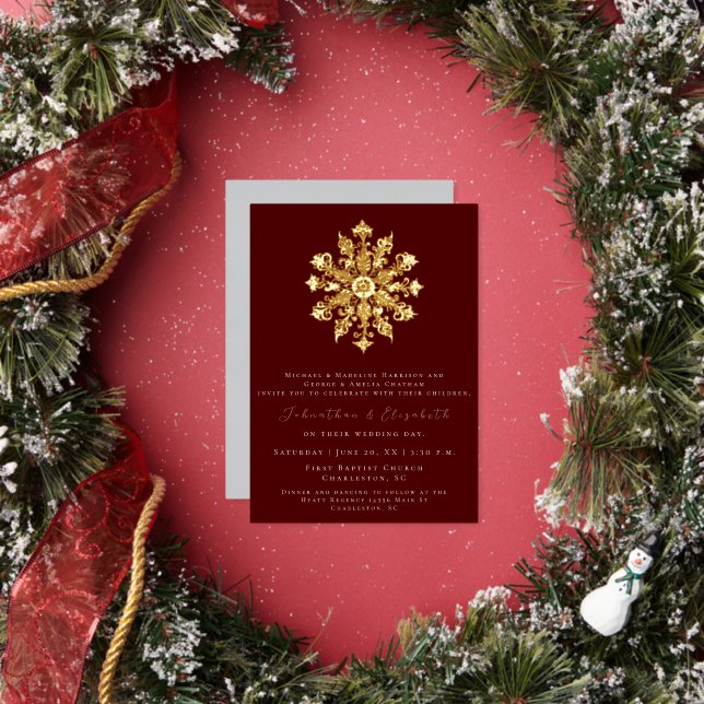 Minimalist Snowflake | Red Wedding (Insitu)