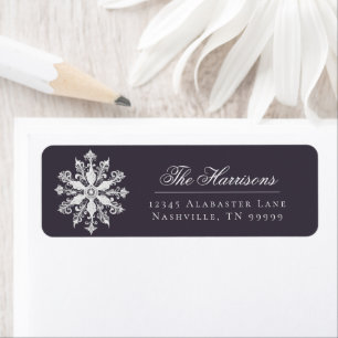 Minimalist Snowflake Wedding Address Plum Purple