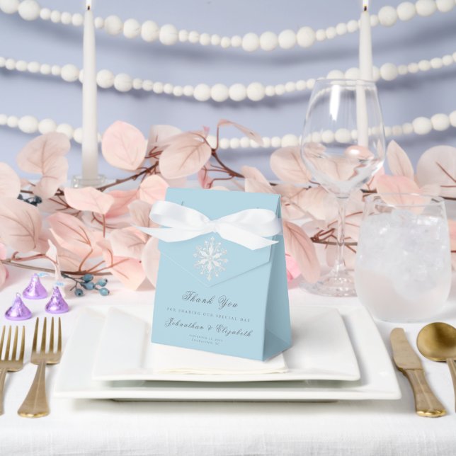 Minimalist Snowflake Wedding | Ice Blue Favor Box (Wedding)