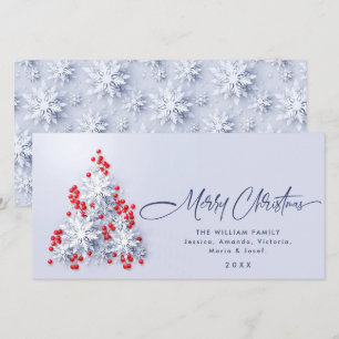 Minimalist Snowflakes Christmas Tree Greeting Holiday Card