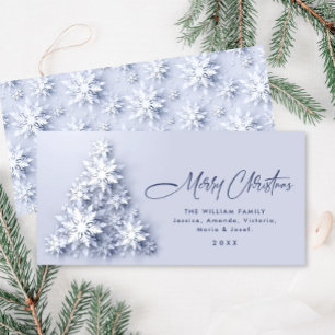 Minimalist Snowflakes Christmas Tree Greeting Holiday Card