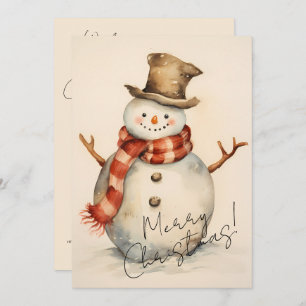 Minimalist Snowman Holiday Card