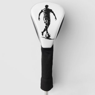 Minimalist Soccer Player Silhouette Art Head Cover