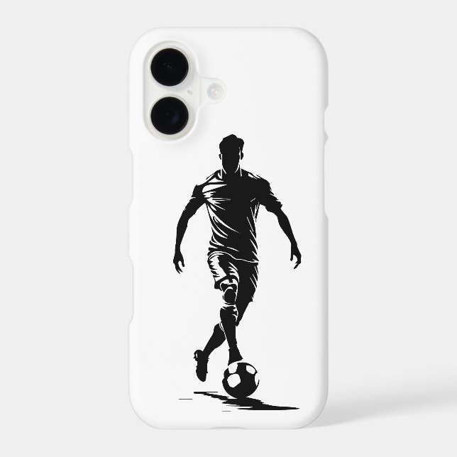 Minimalist Soccer Player Silhouette Art Phone Case (Back)