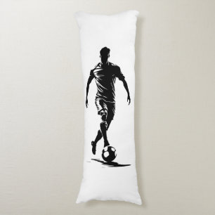 Minimalist Soccer Player Silhouette Art Pillow