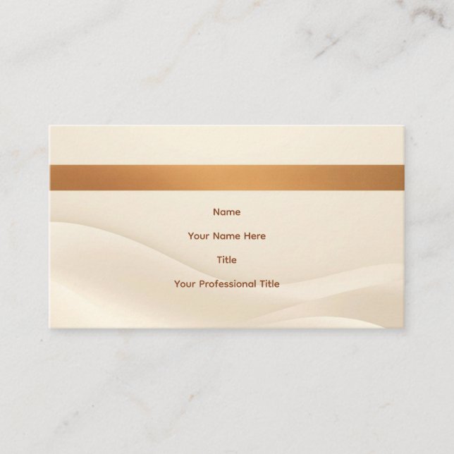 Minimalist Soft Beige & Tan Modern Business Card  (Front)