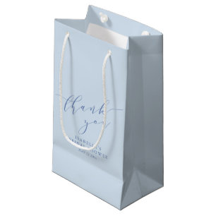 Minimalist Soft Blue Bridal Shower Thank You Small Gift Bag