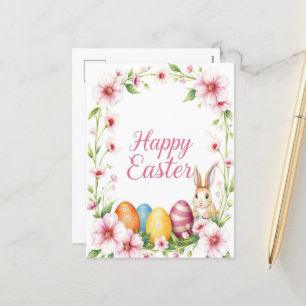 Minimalist Soft Floral Easter Elegant Spring  Holiday Postcard
