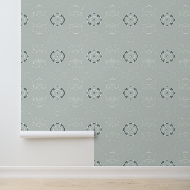 Minimalist Soft Green Geometric Pattern Wallpaper (Application)