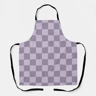 Minimalist Soft Lavender Chequerboard Pattern  Apron