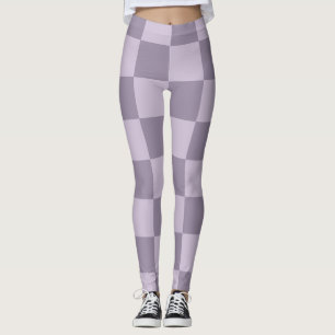 Minimalist Soft Lavender Chequerboard Pattern  Leggings