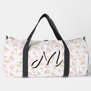 Minimalist Soft Pastel Blush Pink Initial Travel Duffle Bag